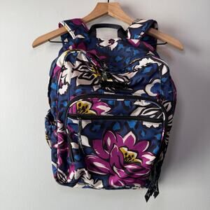 Vera Bradley Lighten Up African Violet Floral Print Large Backpack